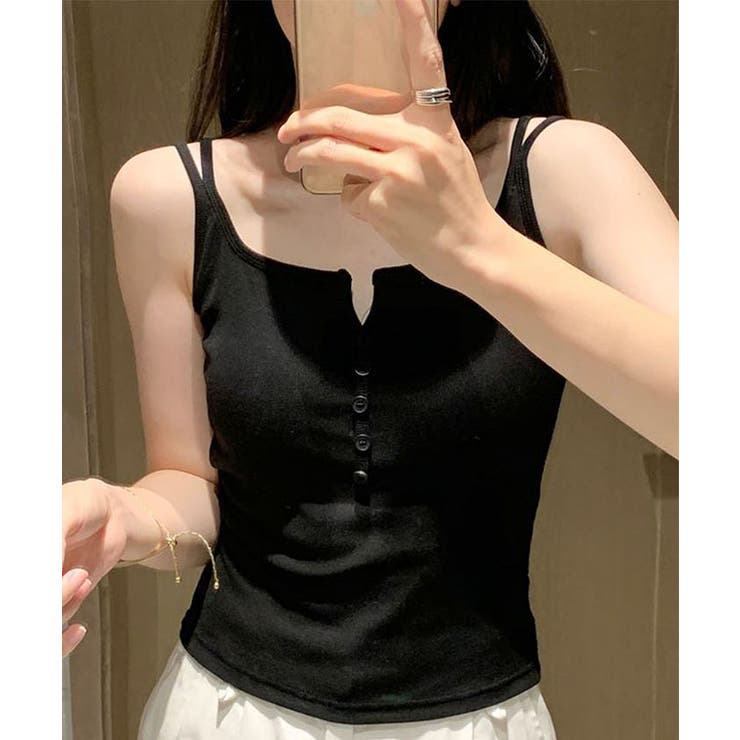 ソリッドカラー ヘンリーネック ノースリーブ | レースレディース  | 詳細画像4 