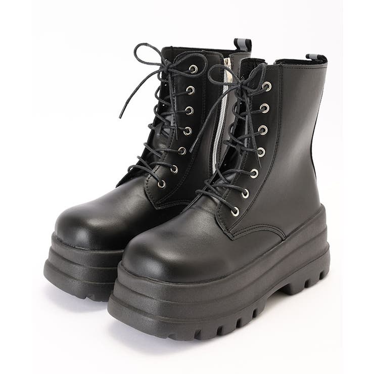 レザー調 厚底 レースアップ | レースレディース  | 詳細画像9 