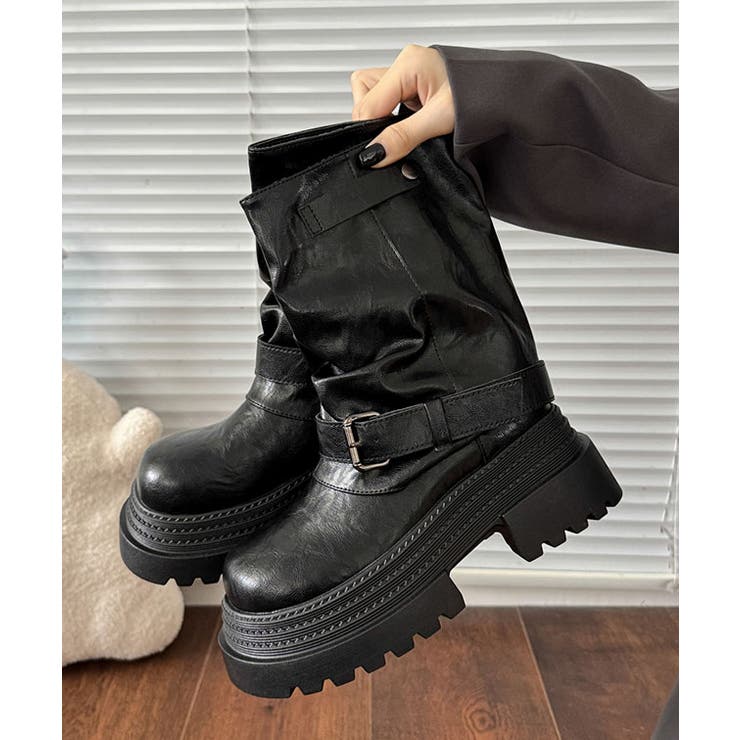 レザー調 ベルト付き 厚底 | レースレディース  | 詳細画像7 