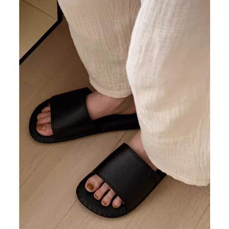 ソリッドカラー レザー風 オープントゥ | レースレディース  | 詳細画像4 