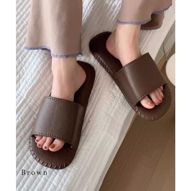 ソリッドカラー レザー風 オープントゥ | レースレディース  | 詳細画像7 