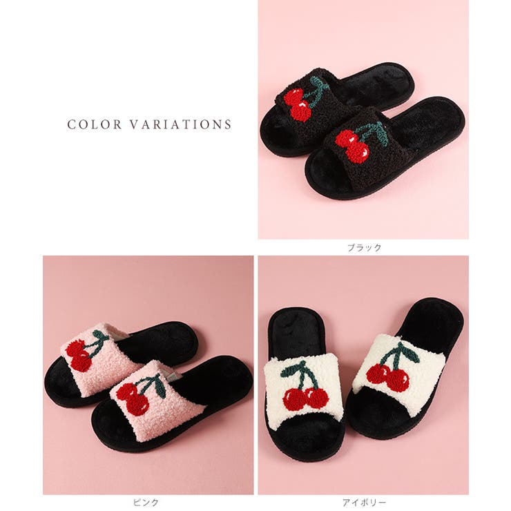 配色 チェリー柄 オープントゥ | レースレディース  | 詳細画像2 