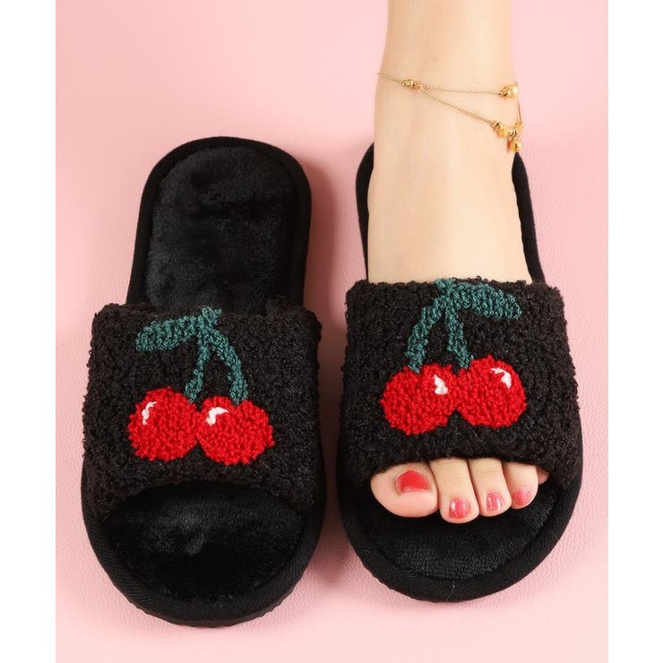 配色 チェリー柄 オープントゥ | レースレディース  | 詳細画像7 