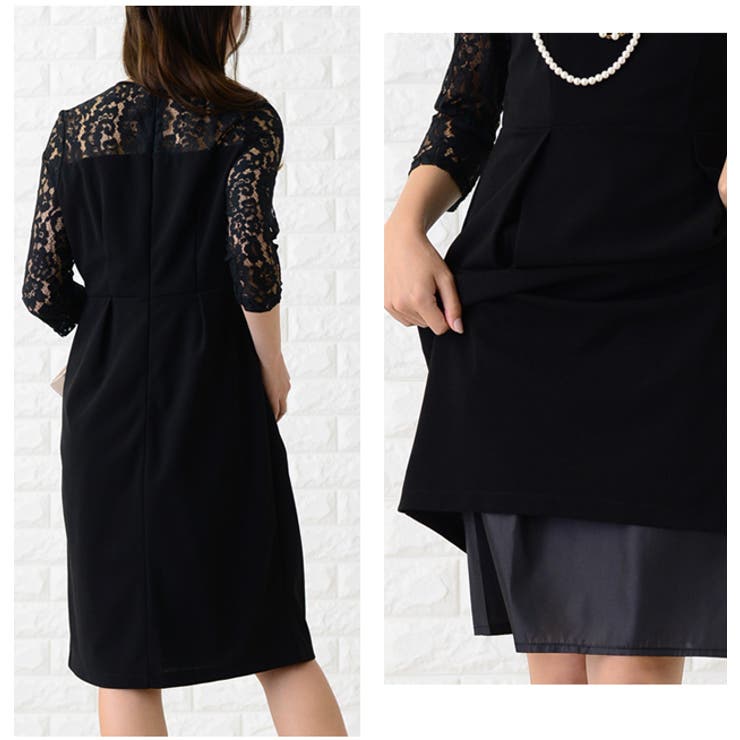 レース袖 膝丈 ワンピース | レースレディース  | 詳細画像9 