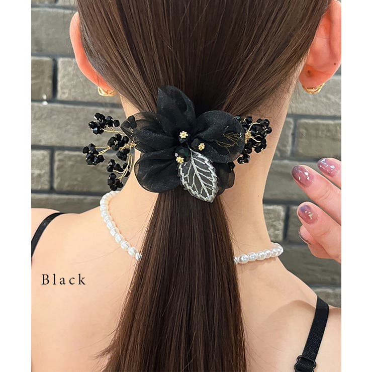 【2点セット】クリアビーズ付き ボタニカル シアー | レースレディース  | 詳細画像3 