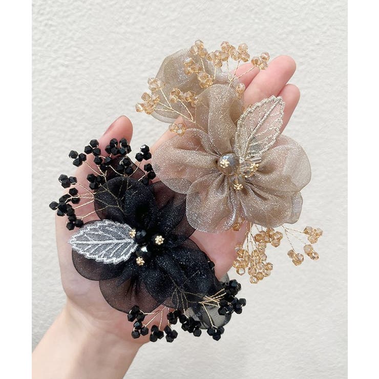 【2点セット】クリアビーズ付き ボタニカル シアー | レースレディース  | 詳細画像8 