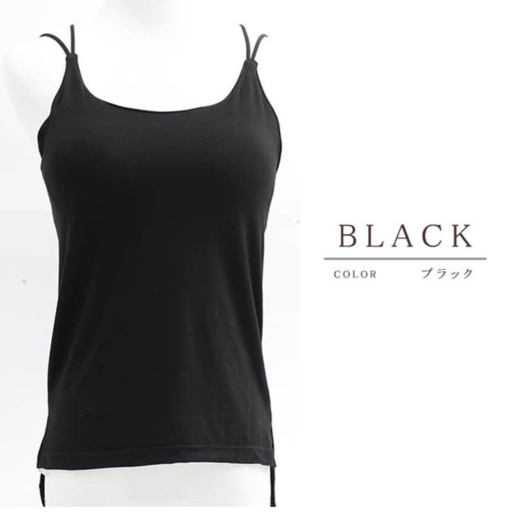 ノンワイヤーカップ付きキャミソール タンク タンクトップ | レースレディース  | 詳細画像2 