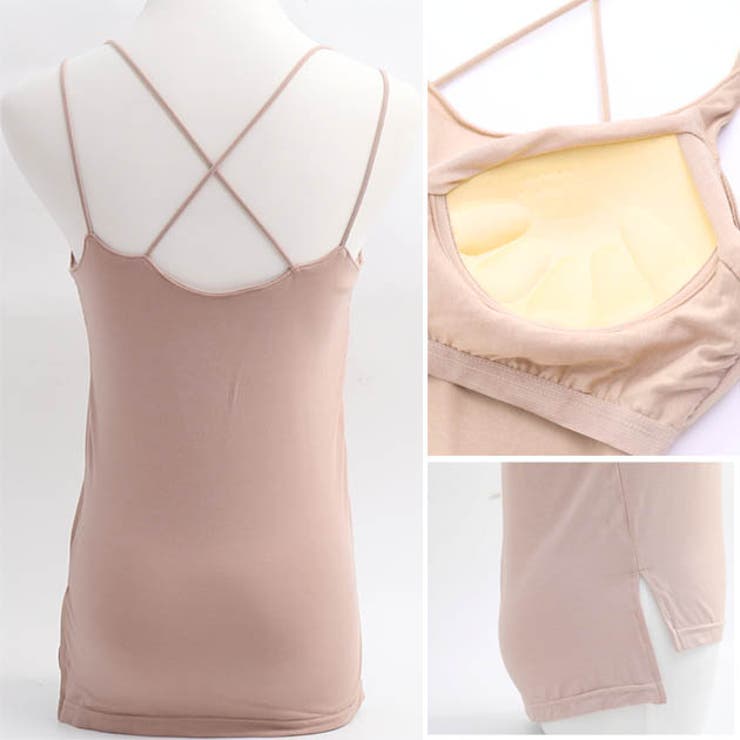 ノンワイヤーカップ付きキャミソール タンク タンクトップ | レースレディース  | 詳細画像10 