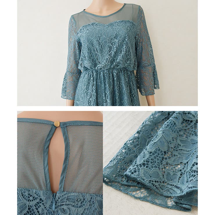 レース切替 ロングワンピース パーティードレス | レースレディース  | 詳細画像18 