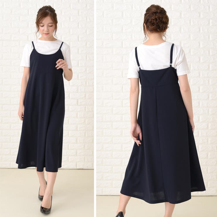 ノースリーブ ブラックロングワンピース　キャミセット ノースリーブ ブラックロングワンピース キャミセット 楽天市場