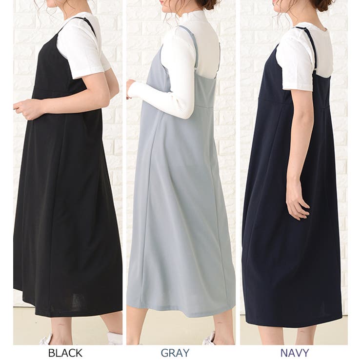 キャミワンピース ロングワンピース ノースリーブ[品番