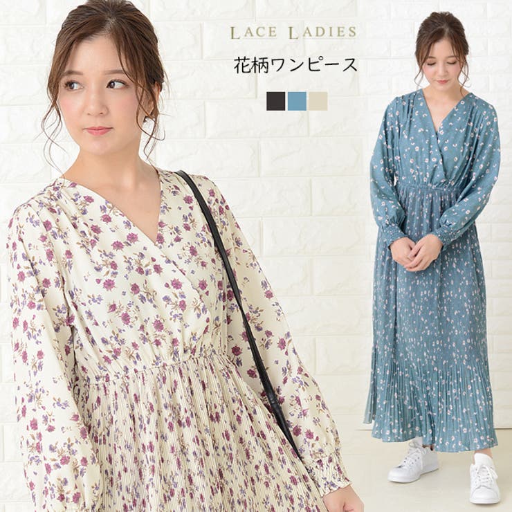 花柄ワンピース フラワープリント ワンピース[品番：LCLW0001318