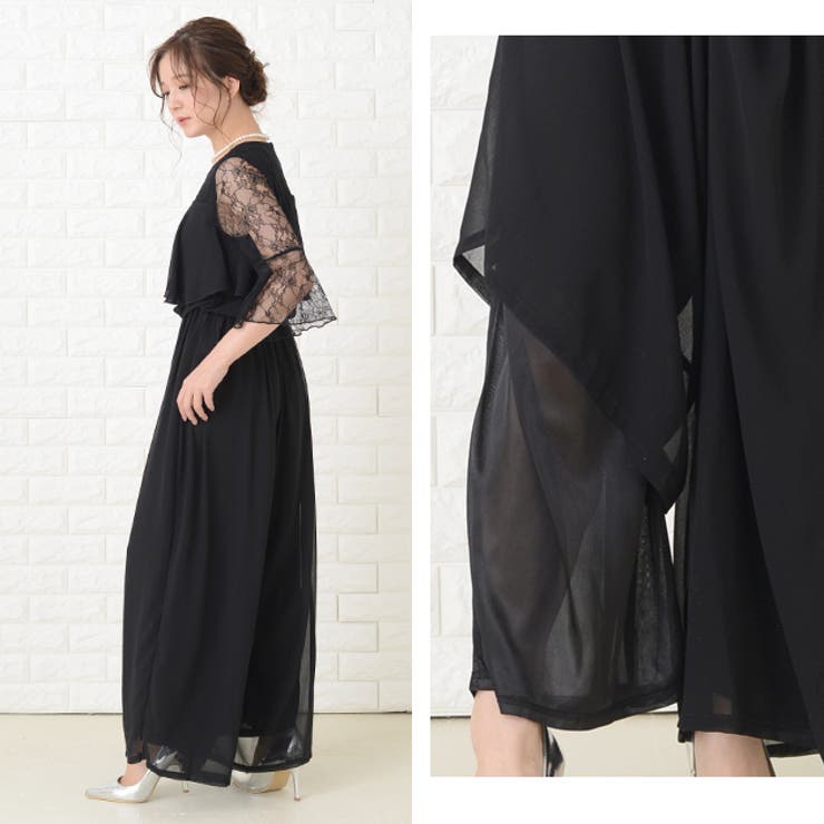 ロング丈 パンツドレス シフォン | レースレディース  | 詳細画像8 