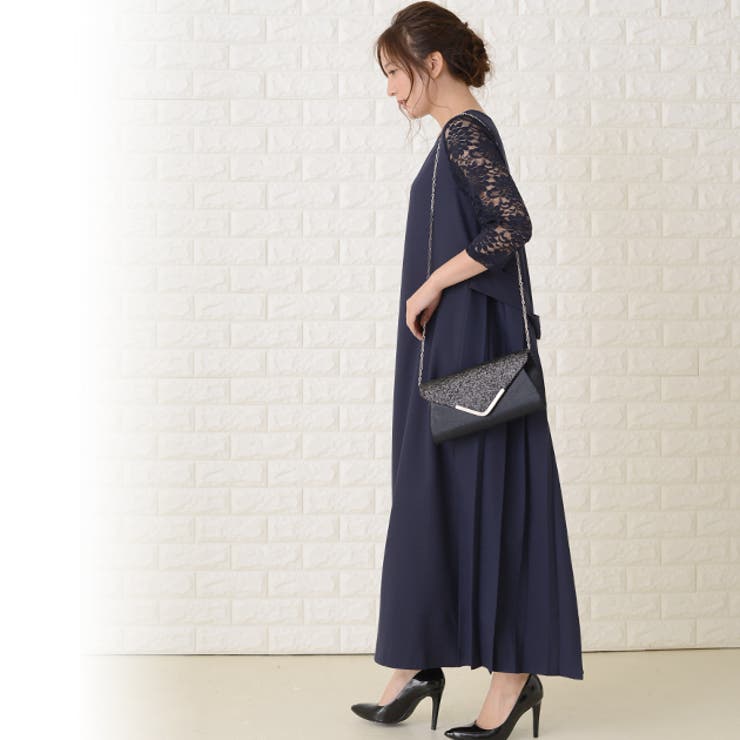 バックプリーツワンピース ロング丈 ワンピース[品番
