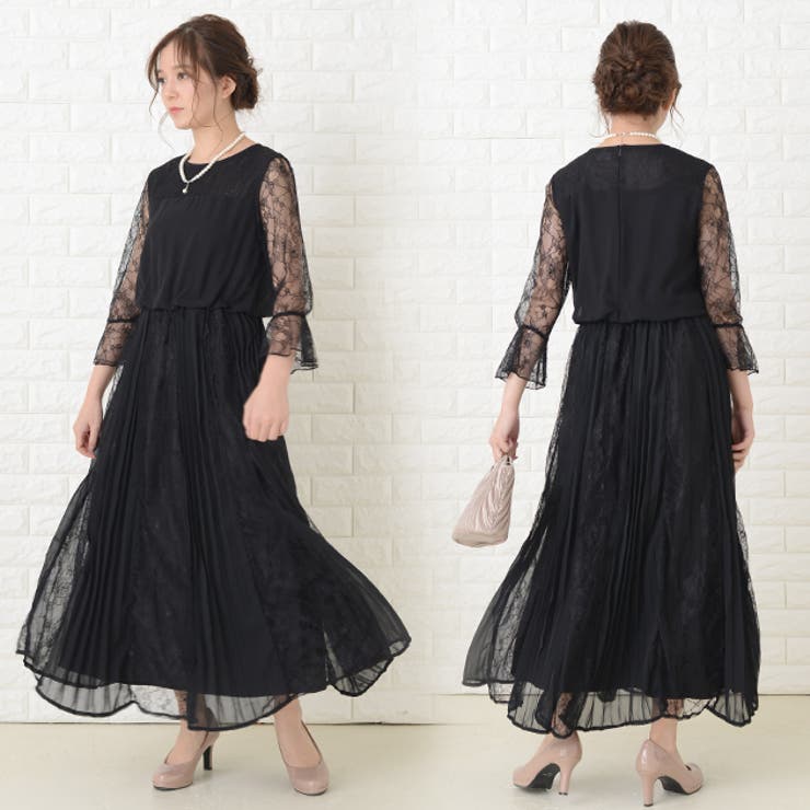 シフォンロングドレス パーティードレス ロング丈 | レースレディース  | 詳細画像7 