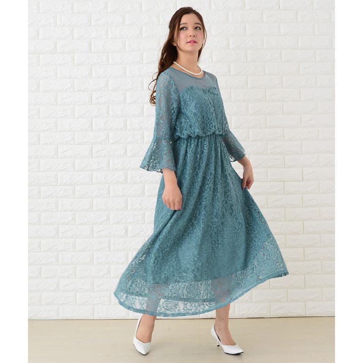 レース切替 ロングワンピース パーティードレス | レースレディース  | 詳細画像5 