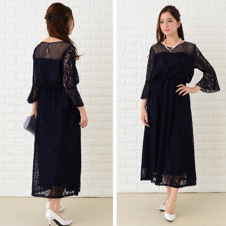 レース切替 ロングワンピース パーティードレス | レースレディース  | 詳細画像9 