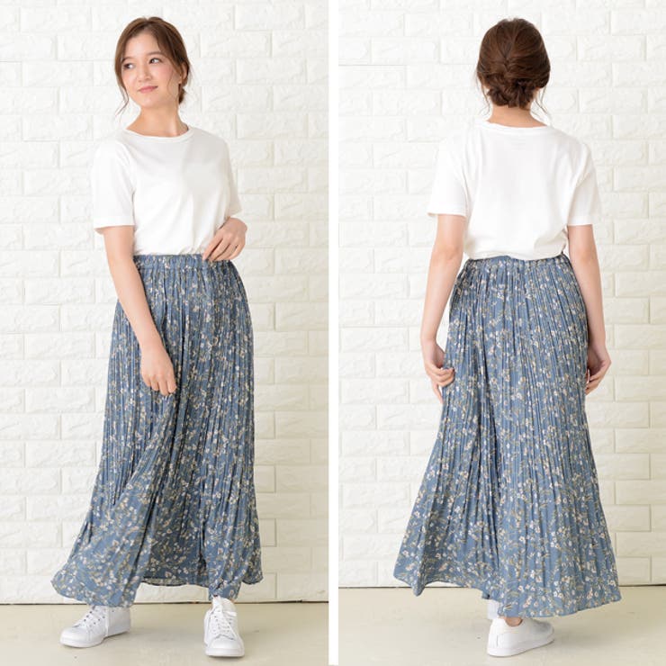 フラワーレース グレー ロングスカート　新品未使用税込み13200円完売品 レースレディース Lace Ladies 花柄総レースロング丈プリーツ