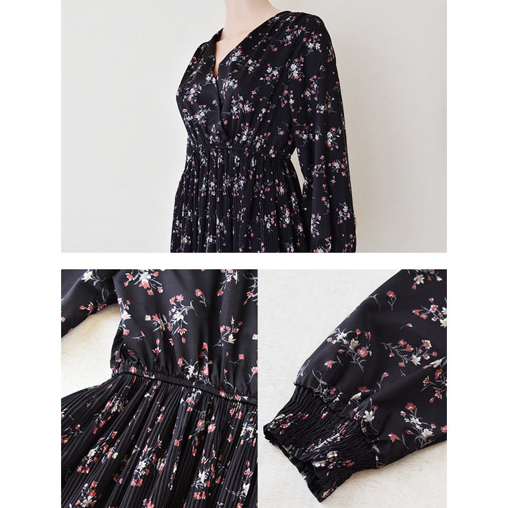 花柄ワンピース フラワープリント ワンピース[品番：LCLW0001318