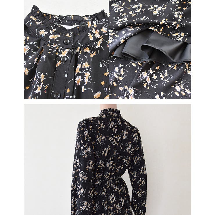 花柄ワンピース フラワープリント フレアワンピ | レースレディース  | 詳細画像24 