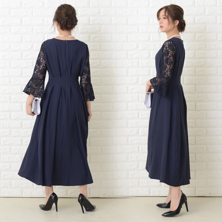 ウエストタック ロングドレス ブラック[品番：LCLW0001372]｜レースレディース  （レースレディース）のレディースファッション通販｜SHOPLIST（ショップリスト）