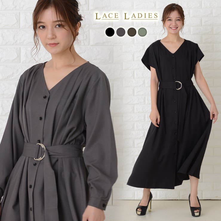 ロングワンピース 長袖 半袖[品番：LCLW0001487]｜レース
