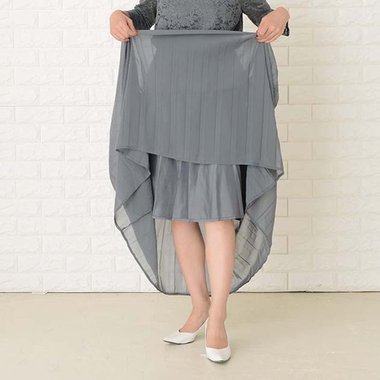 レース切替 七分袖 プリーツロングワンピース | レースレディース  | 詳細画像4 