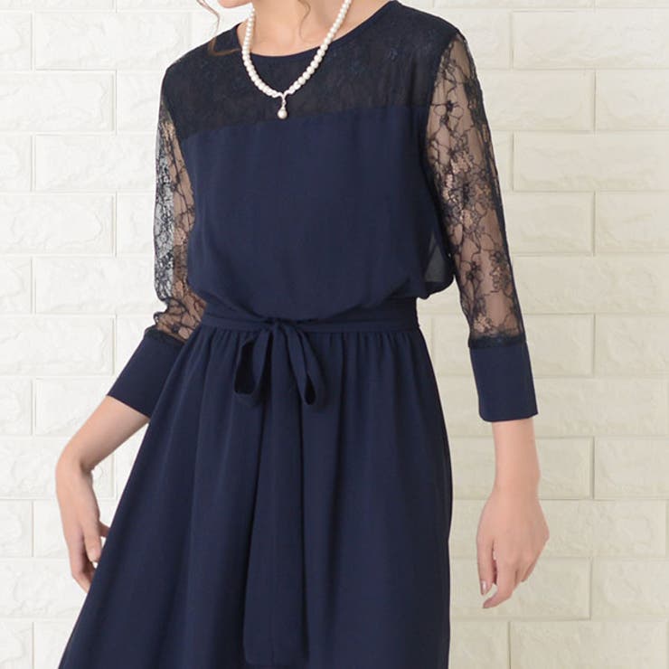 ウエストリボン付き 七分袖 袖あり | レースレディース  | 詳細画像10 