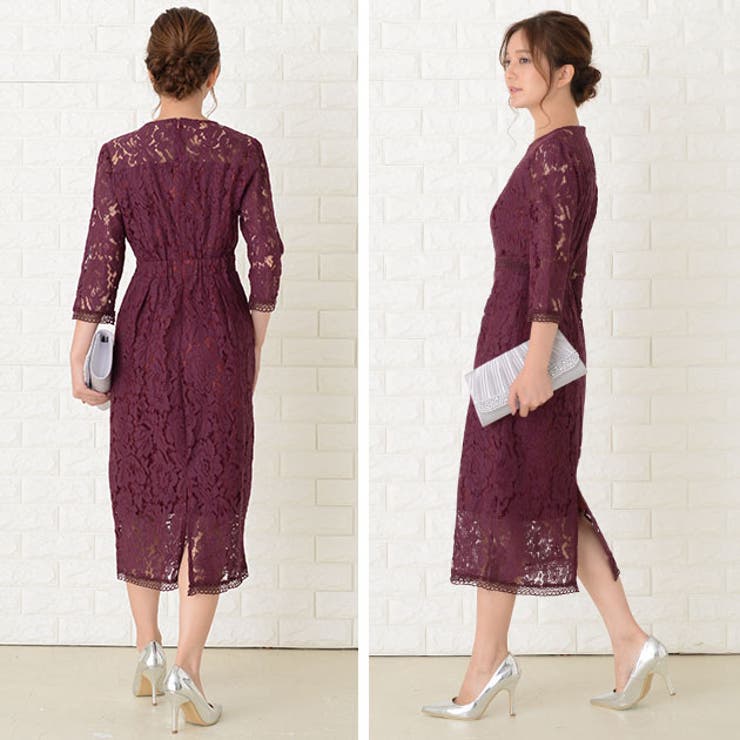 パーティードレス 総レース ラウンドネック | レースレディース  | 詳細画像17 