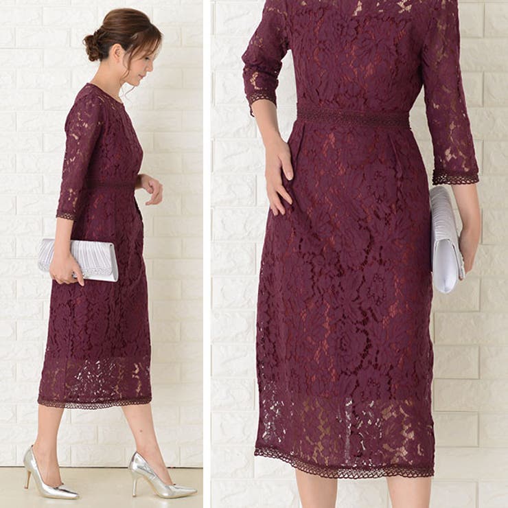 パーティードレス 総レース ラウンドネック | レースレディース  | 詳細画像18 