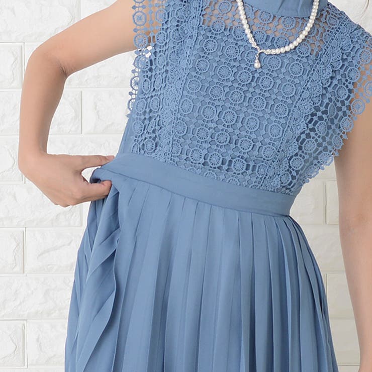 レース切替 フレンチ袖 ハイネック | レースレディース  | 詳細画像3 