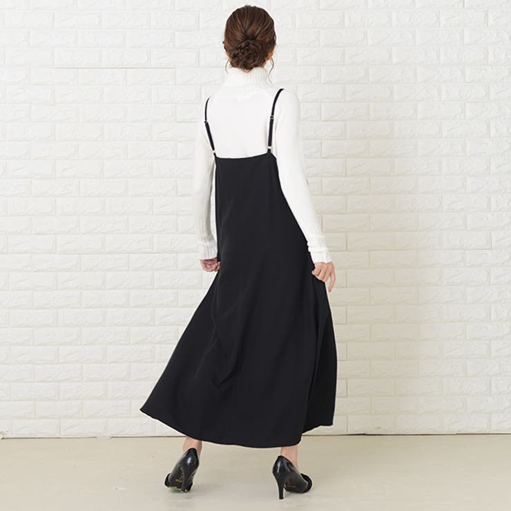 ロングワンピース ノースリーブ エレカジ レース L3318 Lace Ladies キャミプリーツワンピース ロングワンピース