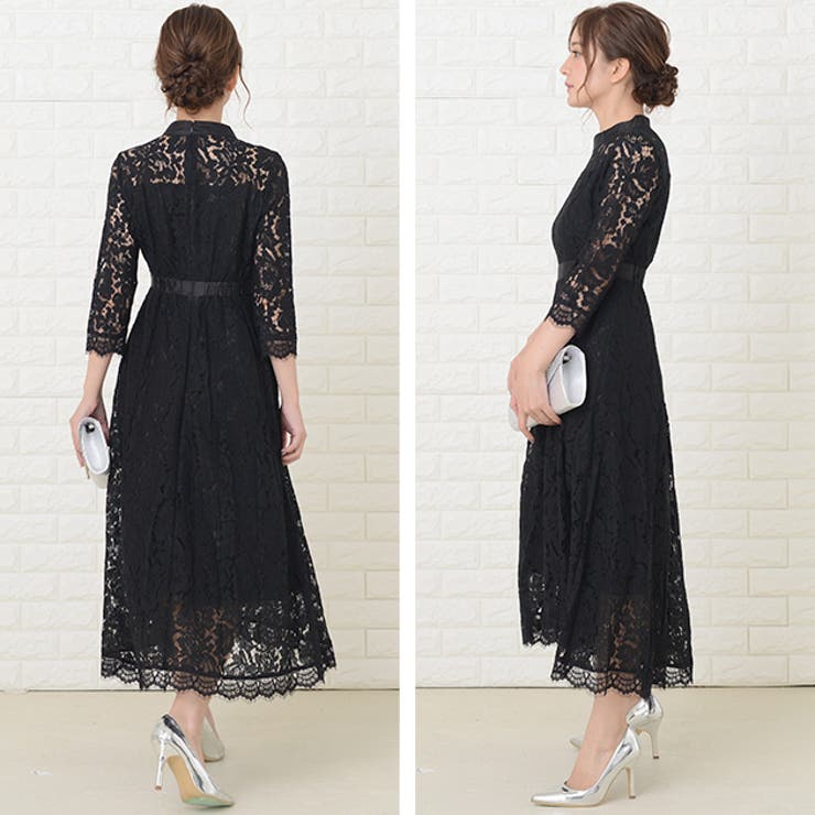シビラ マキシワンピース ロングドレス フィッシュテール(40)黒