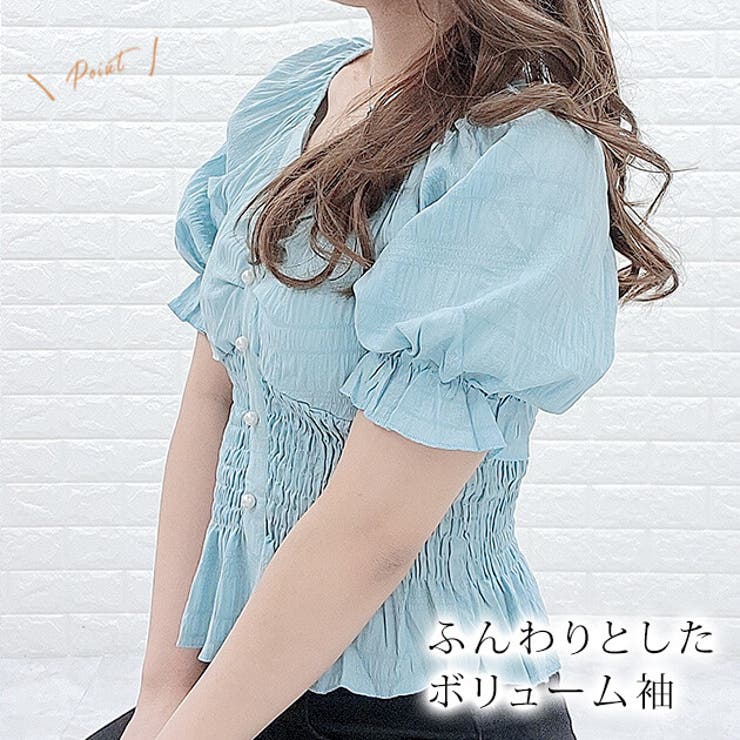 CLANE - シャーリングパフスリーブトップス - SHIRRING PUFF