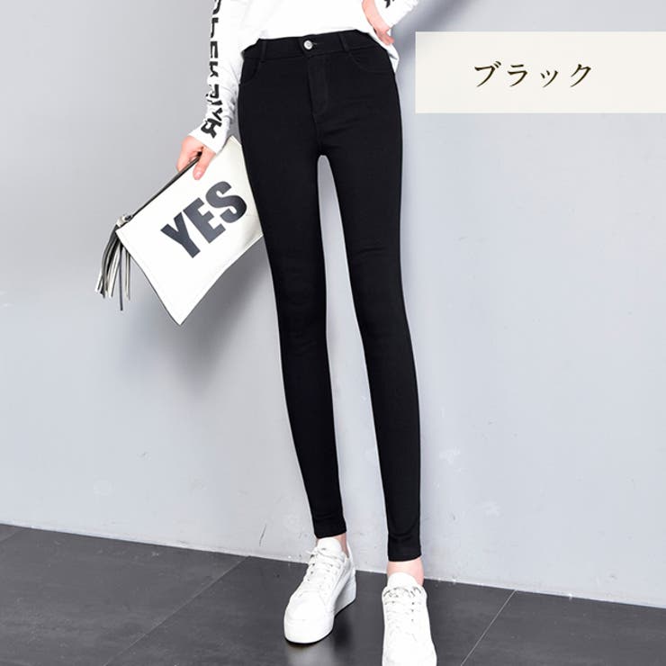 ストレッチスキニーパンツ ブラック 体型カバー | レースレディース  | 詳細画像5 