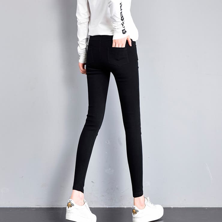 ストレッチスキニーパンツ ブラック 体型カバー | レースレディース  | 詳細画像6 