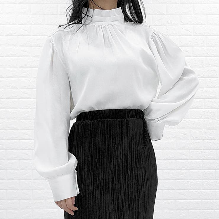 ハイネック シアーブラウス ボリューム袖 | レースレディース  | 詳細画像12 