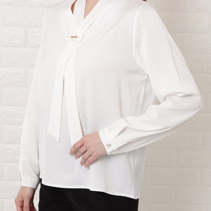 【再入荷】 ボウタイ ブラウス シャツ[品番：LCLW0002417]｜レース トップス