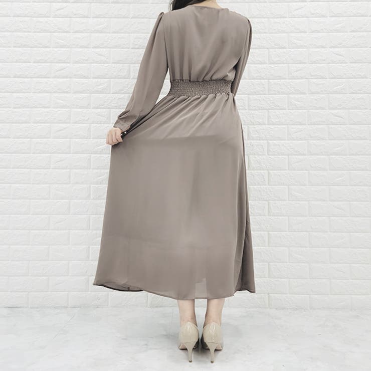 Vネック シフォン ロングワンピース | レースレディース  | 詳細画像10