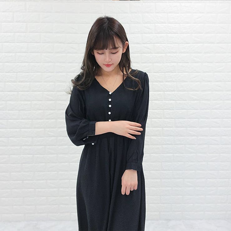 Vネック シフォン ロングワンピース | レースレディース  | 詳細画像14