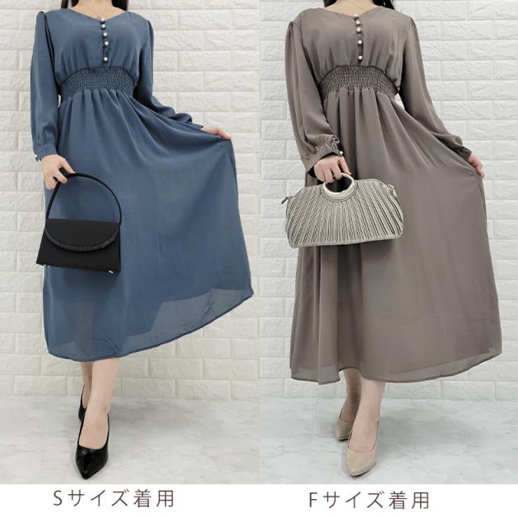 Vネック シフォン ロングワンピース | レースレディース  | 詳細画像18