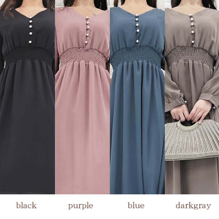 Vネック シフォン ロングワンピース | レースレディース  | 詳細画像2