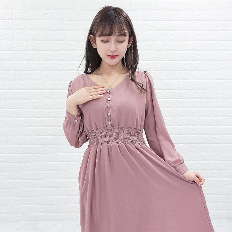 Vネック シフォン ロングワンピース | レースレディース  | 詳細画像6