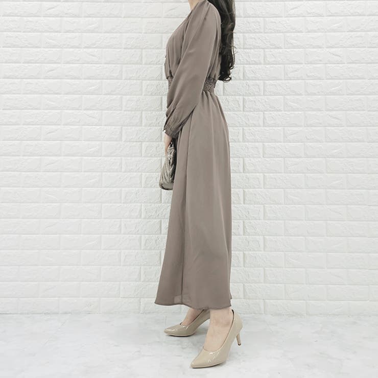 Vネック シフォン ロングワンピース | レースレディース  | 詳細画像9