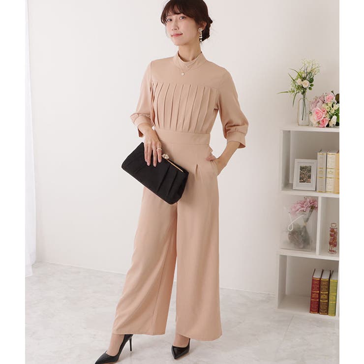 スタンドカラー オールインワン パンツドレス | レースレディース  | 詳細画像12 