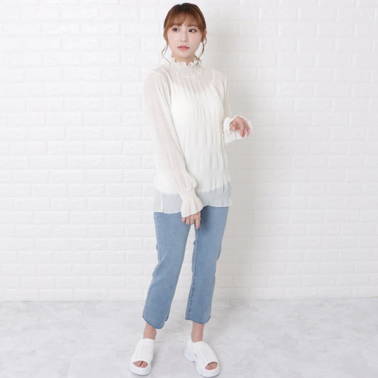 マジョリカプリーツ ハイネック ブラウス | レースレディース  | 詳細画像12 