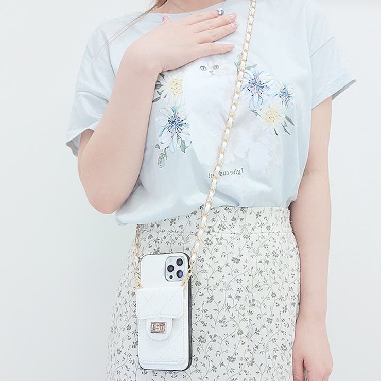 チェーンストラップ カードホルダー付 iPhoneケース | レースレディース  | 詳細画像7 