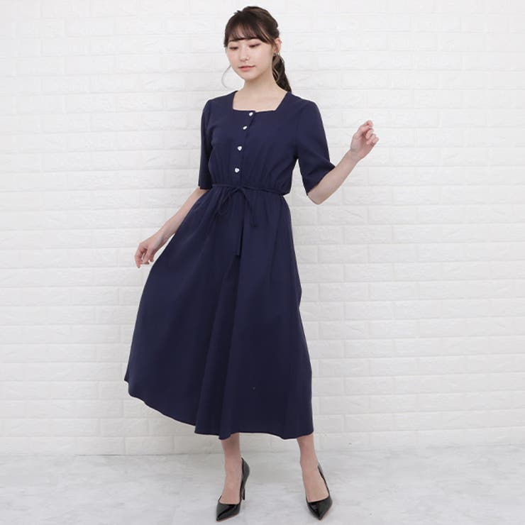 【送料無料】スクエアネック 無地 ミモレ丈 ドレス ワンピース 楽天市場】結婚式 ワンピース パーティードレス サテン 無地