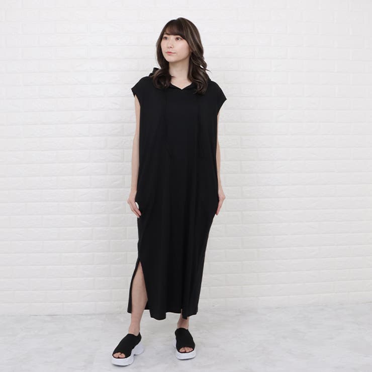 新品値引　08Mab　ネイビー*パーカーノースリーブワンピース　9番手麻 866 新品値引 08Mab ネイビー*パーカーノースリーブワンピース 9番手麻 866