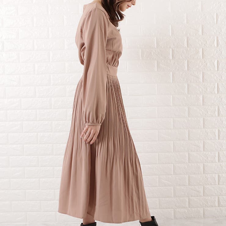 プリーツ ロング ワンピース[品番：LCLW0002782]｜レース
